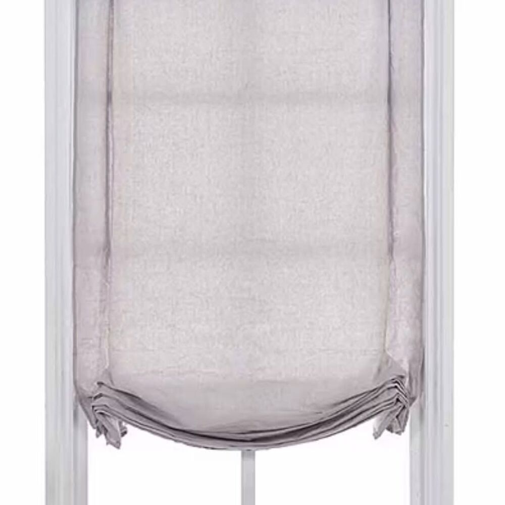 69x36 Belgian Flax Linen Light Filtering Grey Beige Roman Cordless Shade Curtain